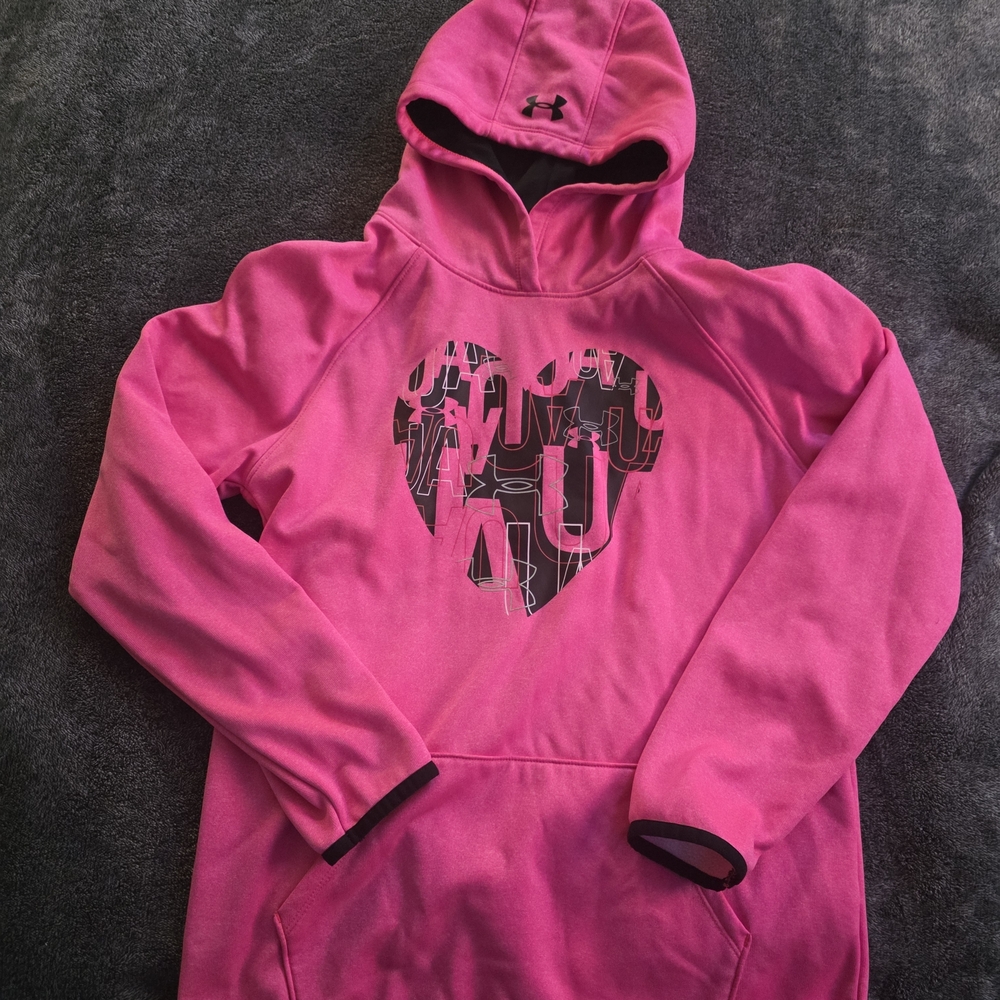 Under Armour Pink Hoodie with Heart Logo